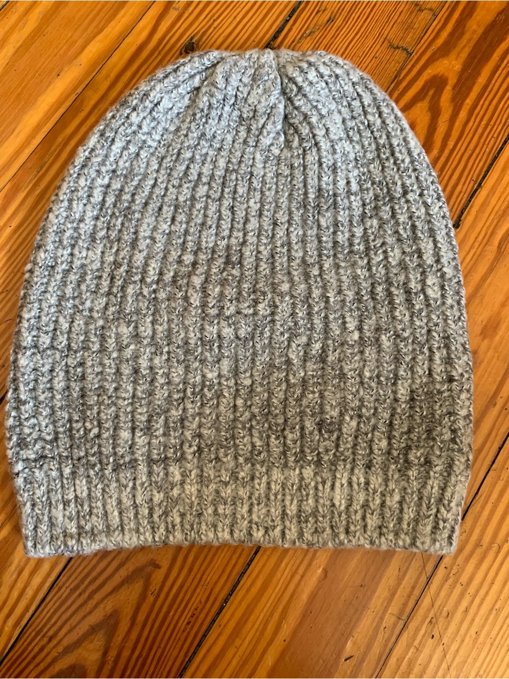 Halogen Light Gray Ribbed Knit Beanie